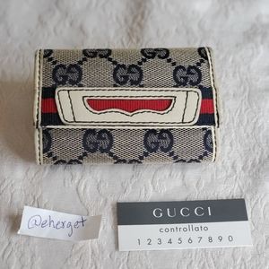 Vintage Gucci Key Case Wallet Shelly Monogram GG
